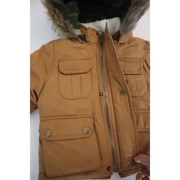 Carter's C2206168 Baby Boys' Sz 12M Camel Brown Heavyweight Adventure Parka Coat - Picture 5 of 12